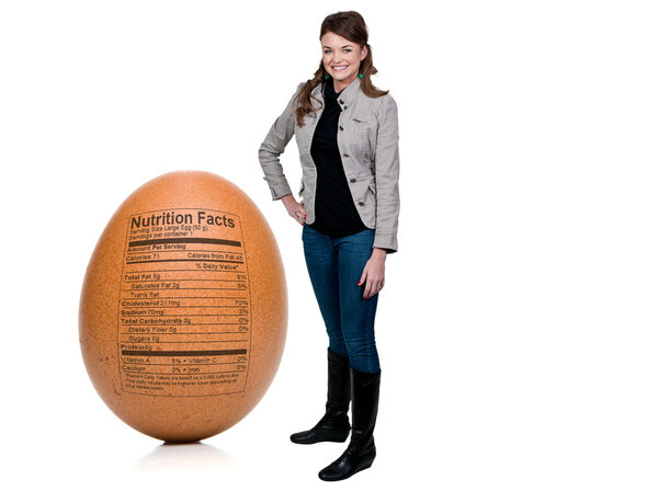 Woman Egg with Nutrition Facts