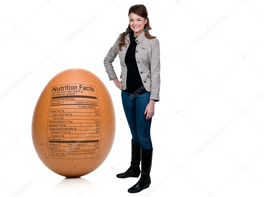 Woman Egg with Nutrition Facts