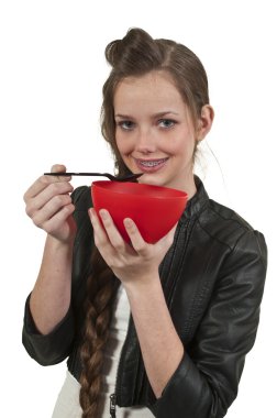 Woman Eating clipart