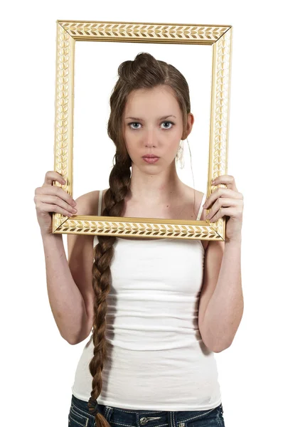 Woman in a Frame — Stock Photo, Image