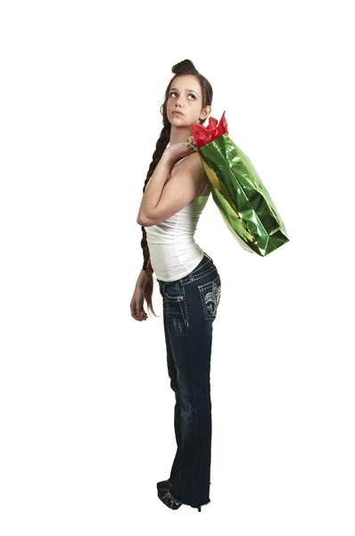 女性ショッピングバッグ — ストック写真