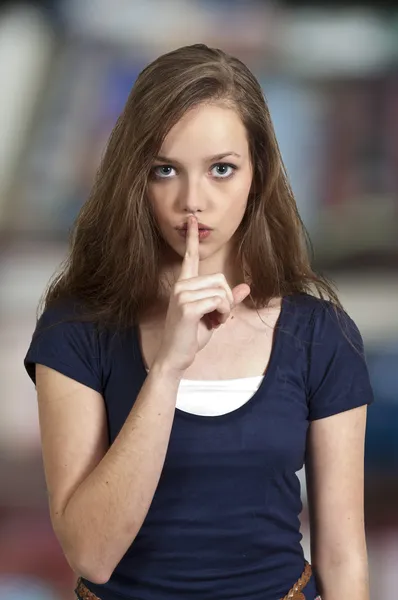 Woman Saying Be Quiet — Stock Photo, Image
