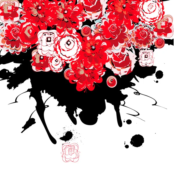 Abstrakt bakgrund med stiliserade blommor — Stock vektor