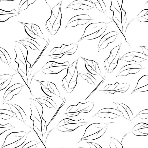 Papier peint sans couture avec des feuilles — Image vectorielle