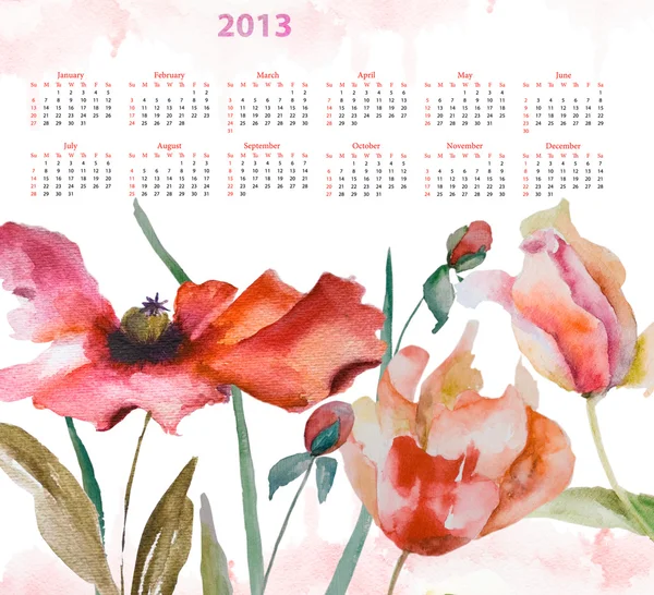 Template for calendar 2013 — Stock Photo, Image