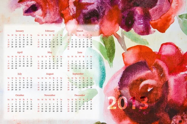 Шаблон на календарь 2013 — стоковое фото