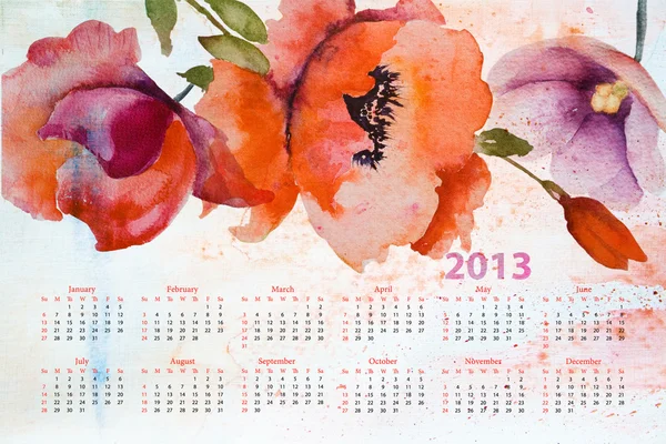 Шаблон для календаря 2013 — стокове фото