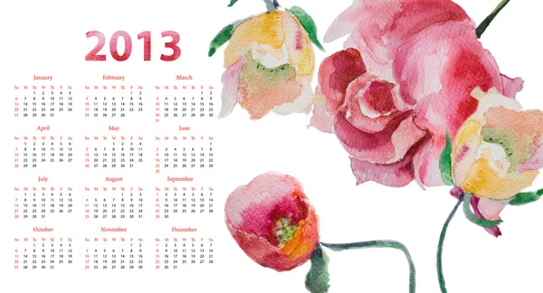 Modelo para o calendário 2013 — Fotografia de Stock