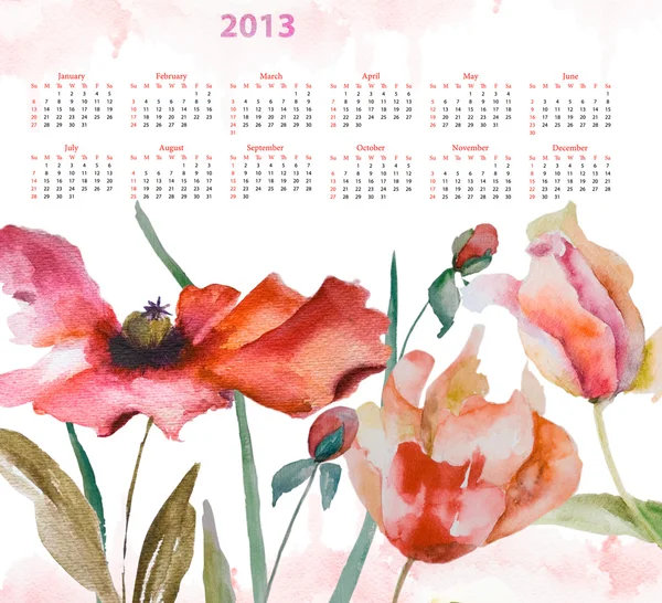 Vorlage für den Kalender 2013 — Stockfoto