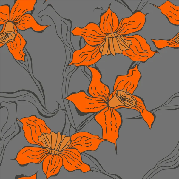Fondo de pantalla sin costuras con flores Narciso — Vector de stock