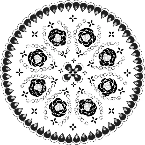 Декоративний круглий мереживний візерунок , — стоковий вектор