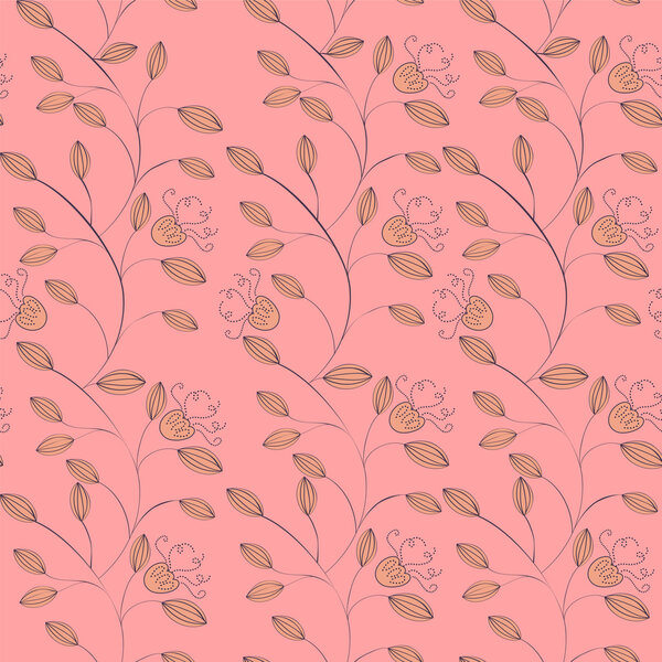 Seamless pattern with decorative leaves