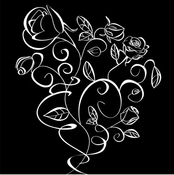 花の装飾的な図 — ストックベクタ