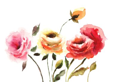 Beautiful Roses flowers clipart