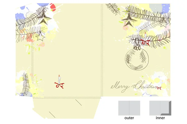 Modèle pour dossier de Noël — Image vectorielle