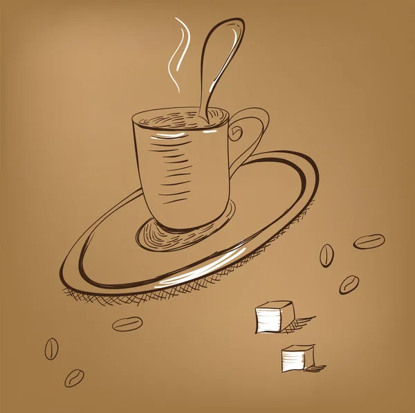コーヒー一杯 — ストックベクタ
