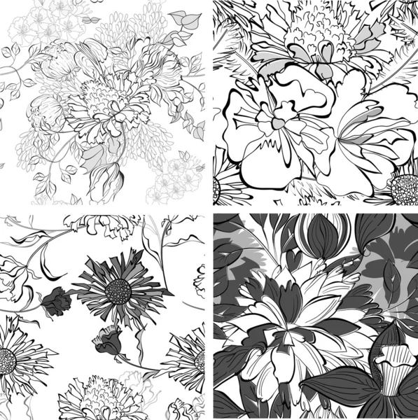Patrón sin costura con flores — Archivo Imágenes Vectoriales