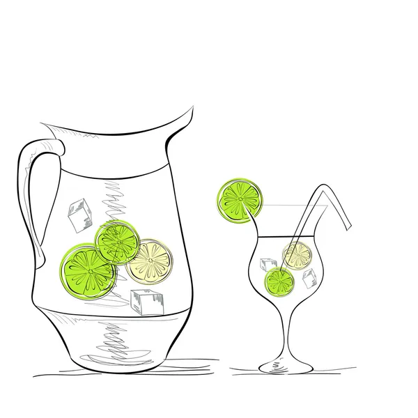 Un vaso de agua con cal — Archivo Imágenes Vectoriales