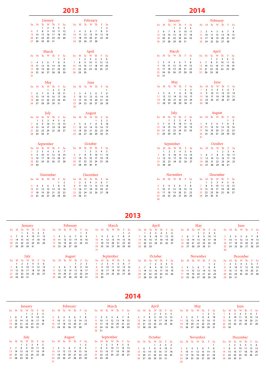 Şablon düşman takvimi 2013-2014