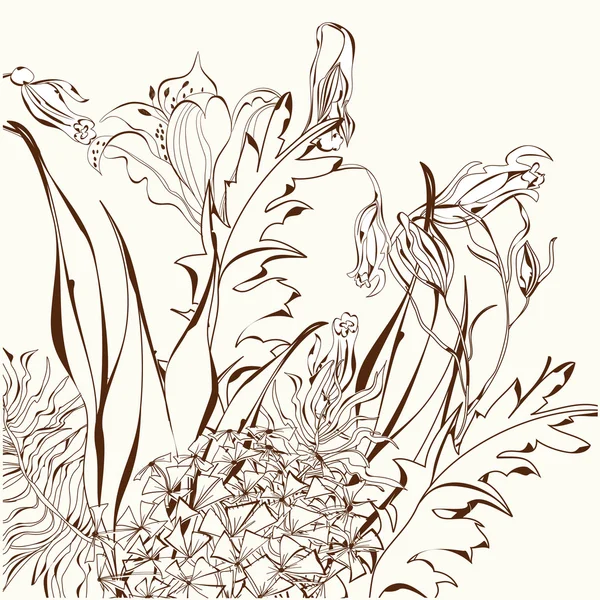 Fondo floral decorativo — Archivo Imágenes Vectoriales