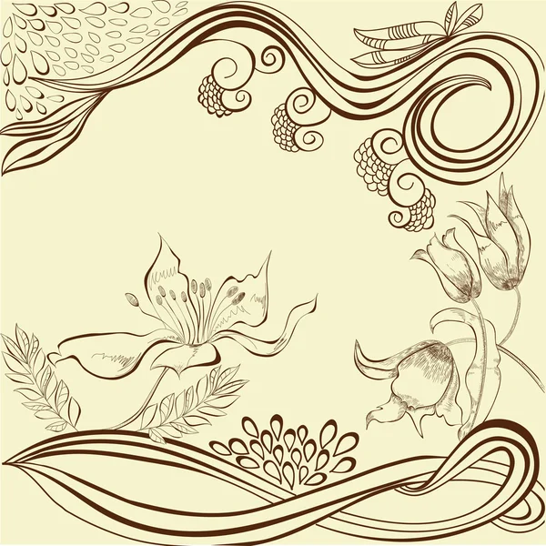 Hintergrund mit stilisierten Blumen — Stockvektor