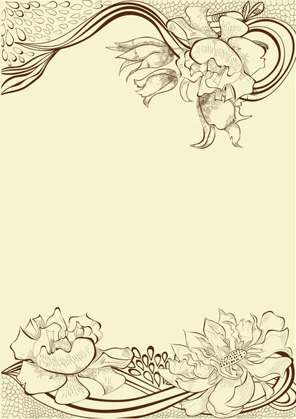 Шаблон для декоративной цветочной открытки — стоковый вектор
