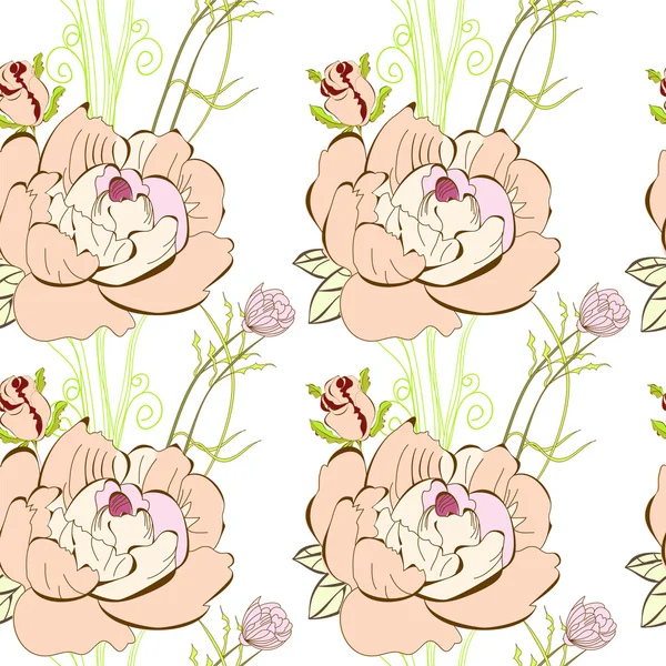 Fondo de pantalla sin costuras con flores rosadas — Archivo Imágenes Vectoriales