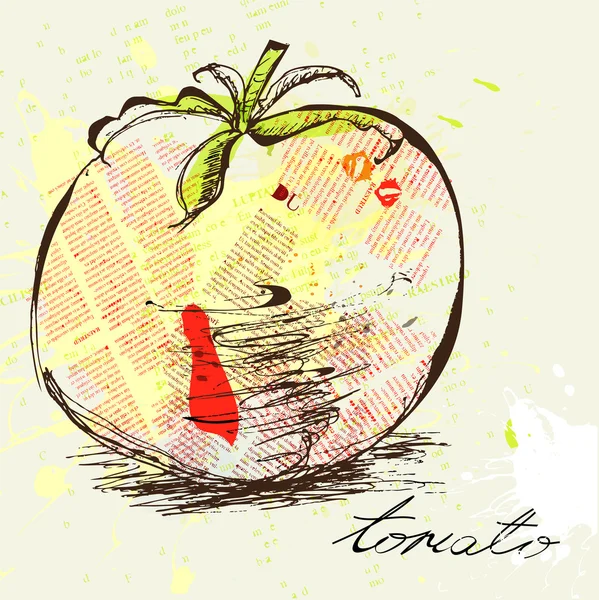Pomodoro stilizzato — Vettoriale Stock