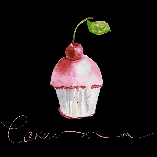 Gâteau rose — Image vectorielle