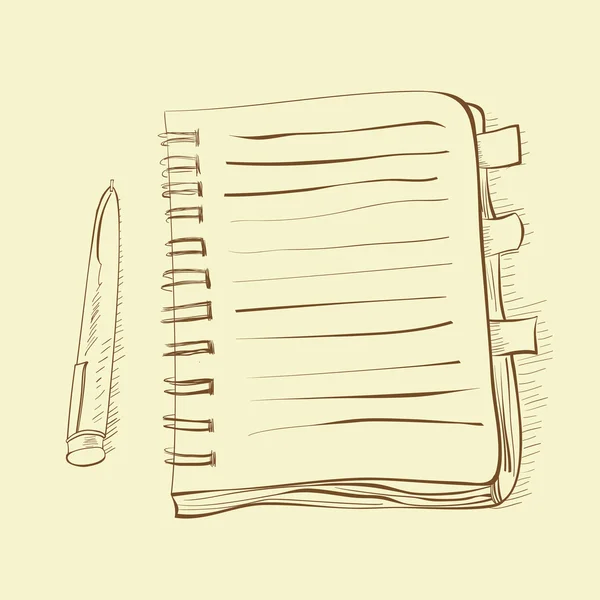 Σκίτσο με το σημειωματάριο — Διανυσματικό Αρχείο