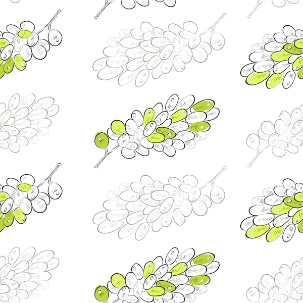 Papier peint sans couture avec des raisins — Image vectorielle
