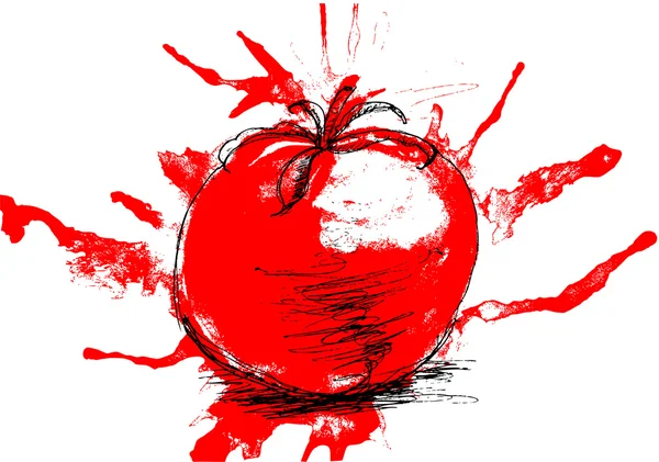 Ilustração estilizada de tomate — Vetor de Stock