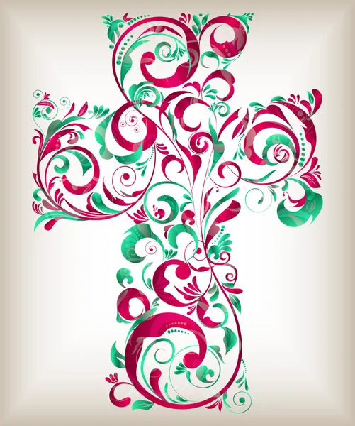 stock vector Vector floral cross