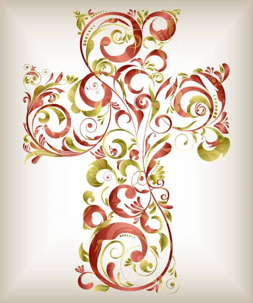 stock vector Vector floral cross