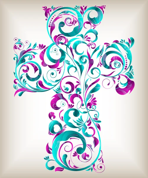 Stock vector Vector floral cross