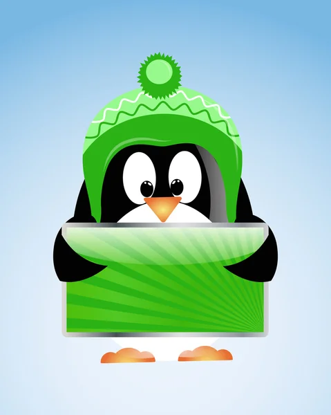 Вектор Різдвяний фон з пінгвіном — стоковий вектор