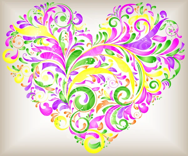Coeur floral vecteur pour la Saint Valentin — Image vectorielle
