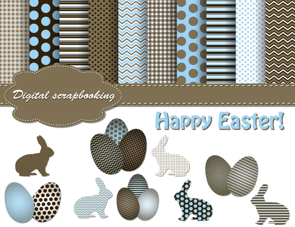 stock vector Set of Easter vector paper and clip art for scrapbook