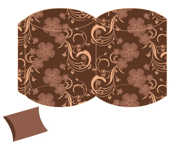 Modèle de boîte cadeau fleur oreiller stylisé — Image vectorielle