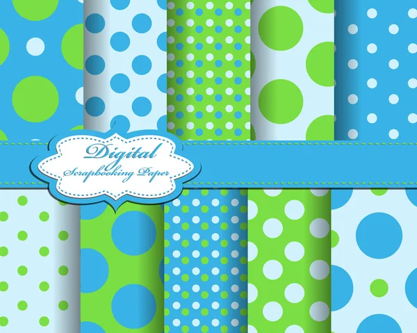 stock vector Set of polka dot vector paper for scrapbook