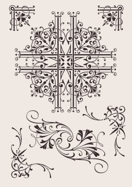 Set Of Ornate Design Elements clipart