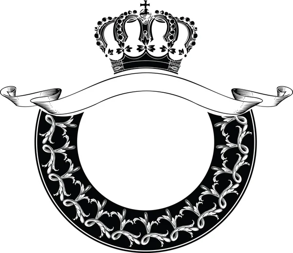Composition de la couronne royale pour le cercle une couleur — Image vectorielle