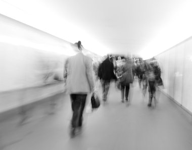 crowd walking in the city clipart