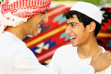 Two brothers, two arabic young clipart