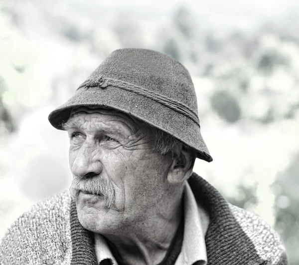 Портрет старшого чоловіка на відкритому повітрі — стокове фото