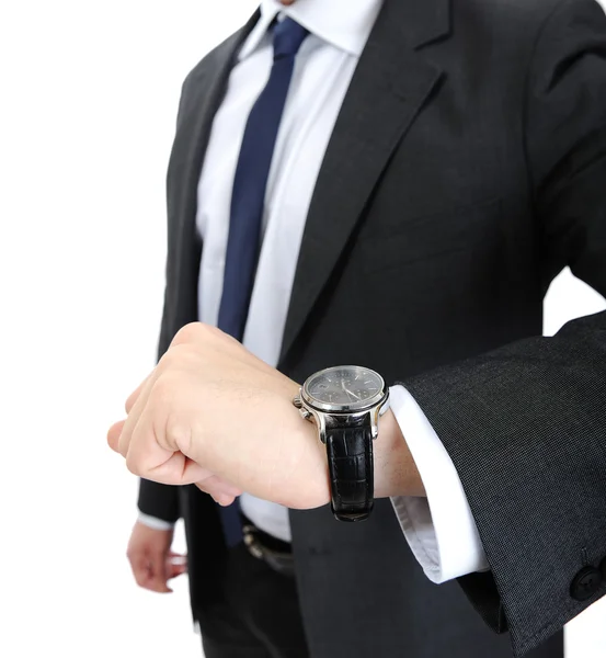 Reloj muñeca mano hombre de negocios — Foto de Stock