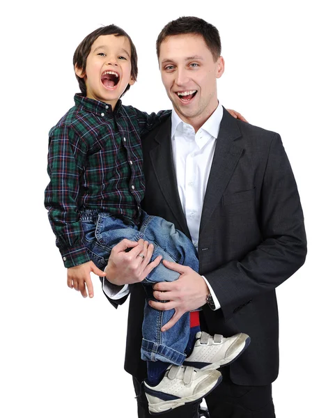 Gelukkig vader en zoon plezier tijd — Stockfoto