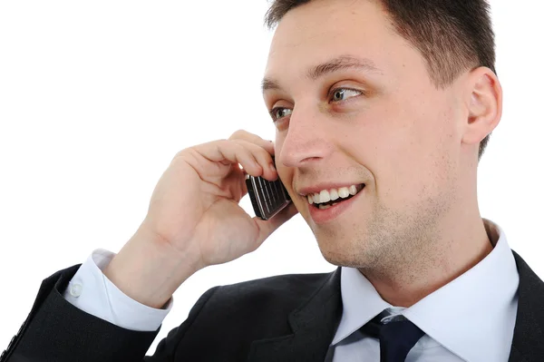 Portret van een zakenman met telefoon — Stockfoto