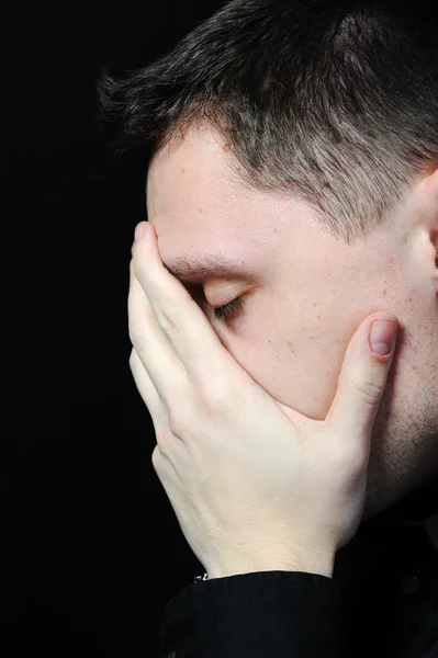 Hombre de negocios con estrés, dolor de cabeza —  Fotos de Stock