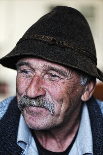 Portrait of old man with mustache — Stock Photo, Image